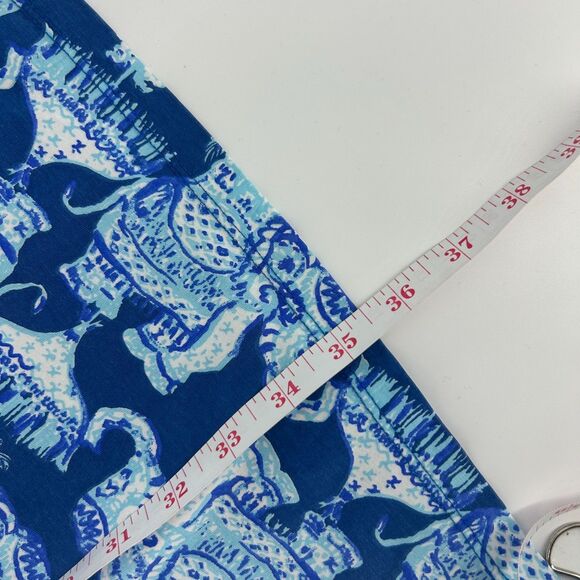 Lilly Pulitzer Kristen Swing Dress SZ L Joy Ride Elephant Sleeveless Blue Dress - Picture 13 of 13